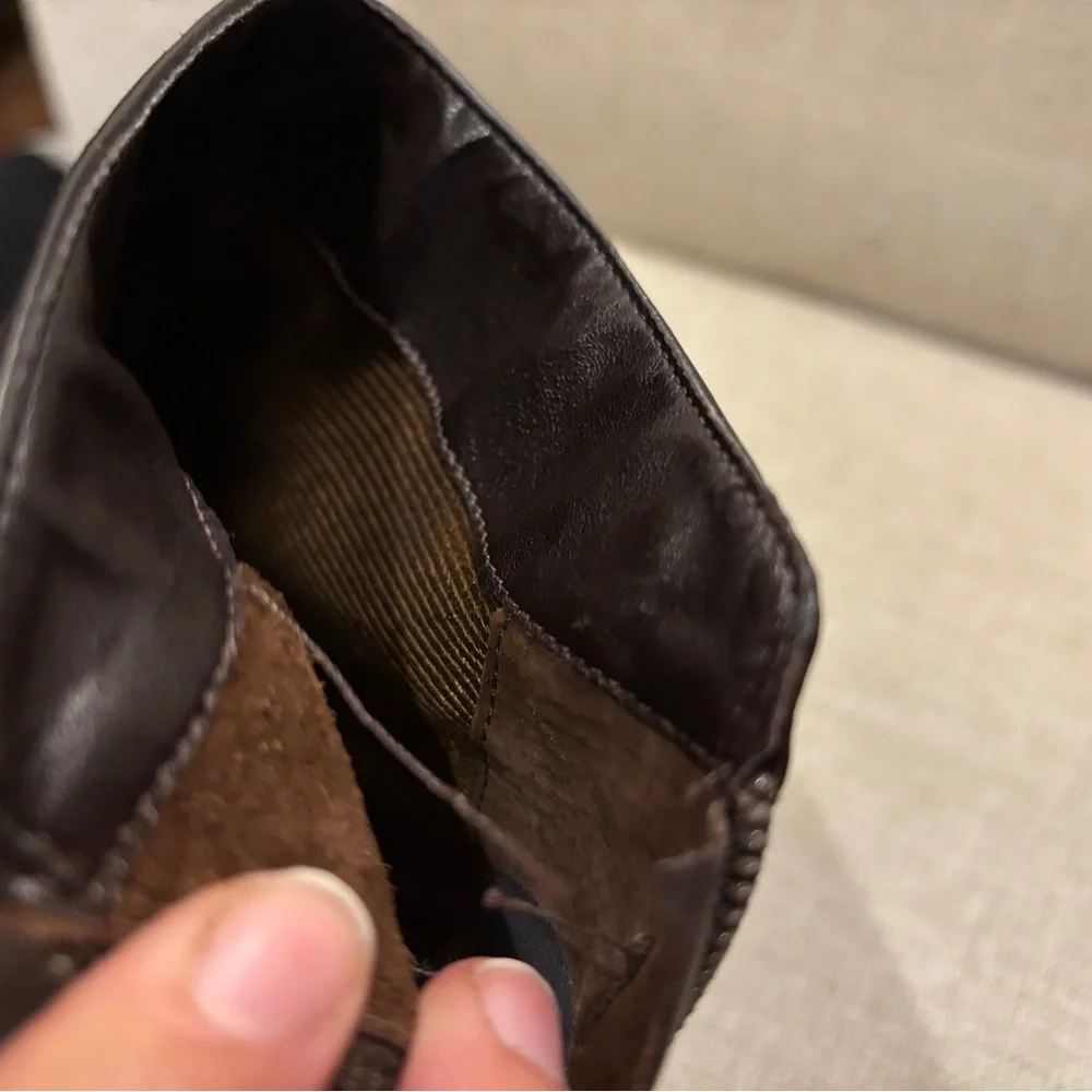 Vintage Nine West Espresso Brown Genuine Leather Ankle Heel Boots 90s Office - Picture 11 of 15